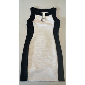 Dana Buchman Black And White Body Con Dress Size 8  Elegant NWT‎